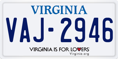 VA license plate VAJ2946