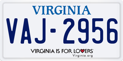 VA license plate VAJ2956