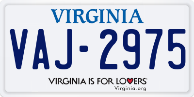 VA license plate VAJ2975