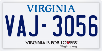VA license plate VAJ3056