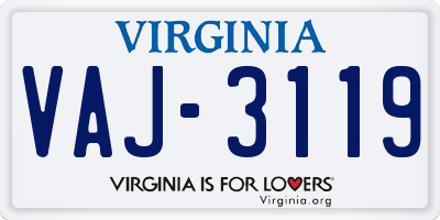 VA license plate VAJ3119