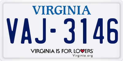 VA license plate VAJ3146