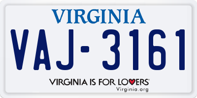 VA license plate VAJ3161