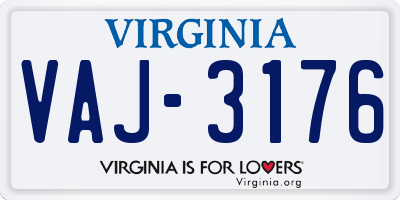 VA license plate VAJ3176
