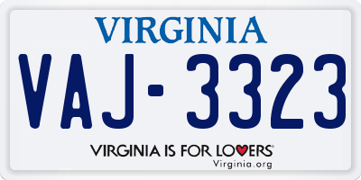 VA license plate VAJ3323