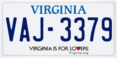 VA license plate VAJ3379