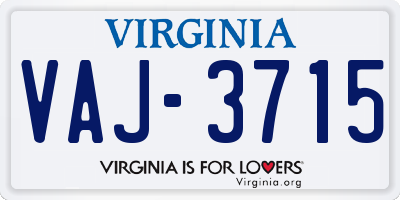 VA license plate VAJ3715