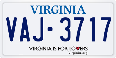 VA license plate VAJ3717