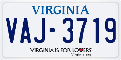 VA license plate VAJ3719