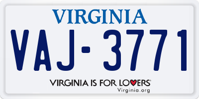 VA license plate VAJ3771