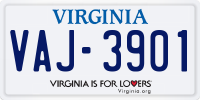 VA license plate VAJ3901