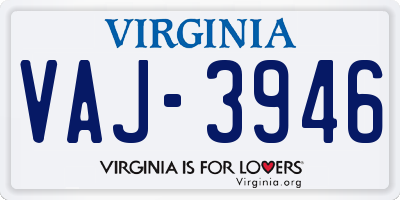 VA license plate VAJ3946
