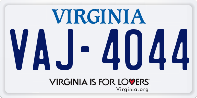 VA license plate VAJ4044