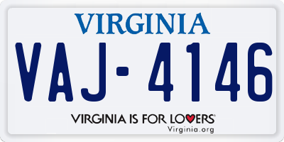 VA license plate VAJ4146
