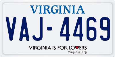 VA license plate VAJ4469