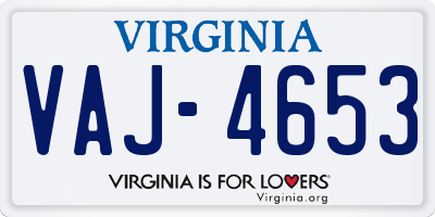 VA license plate VAJ4653