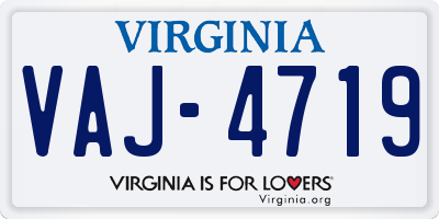 VA license plate VAJ4719