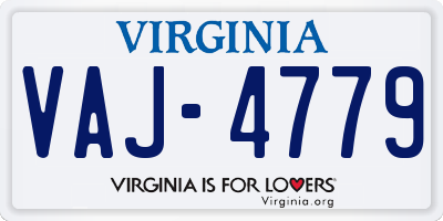 VA license plate VAJ4779