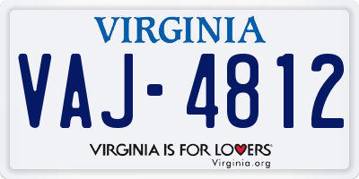 VA license plate VAJ4812