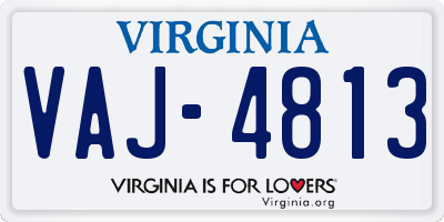 VA license plate VAJ4813