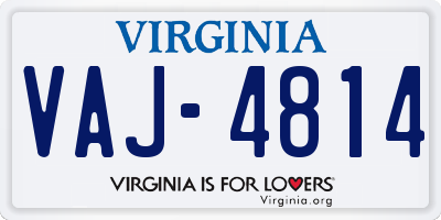 VA license plate VAJ4814