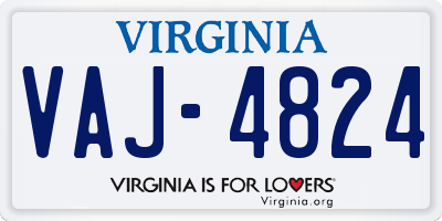 VA license plate VAJ4824