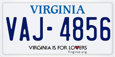 VA license plate VAJ4856