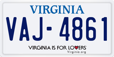 VA license plate VAJ4861