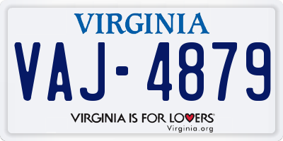 VA license plate VAJ4879