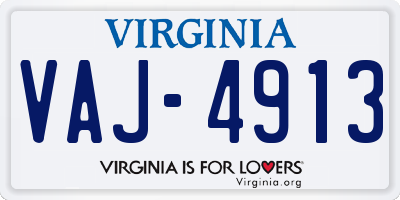 VA license plate VAJ4913