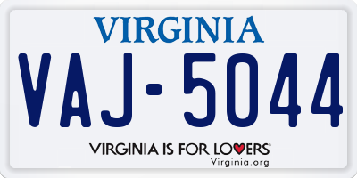 VA license plate VAJ5044