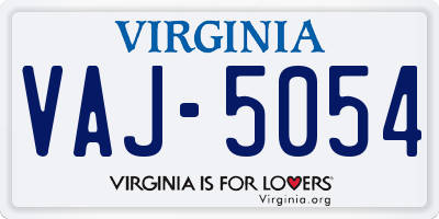 VA license plate VAJ5054