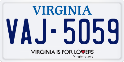 VA license plate VAJ5059