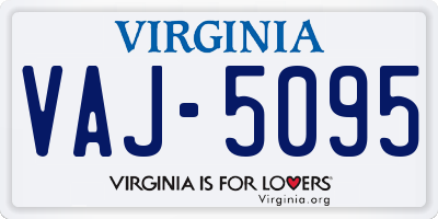 VA license plate VAJ5095