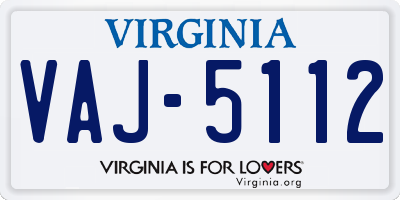 VA license plate VAJ5112