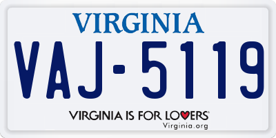 VA license plate VAJ5119