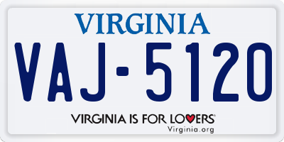 VA license plate VAJ5120