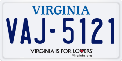 VA license plate VAJ5121