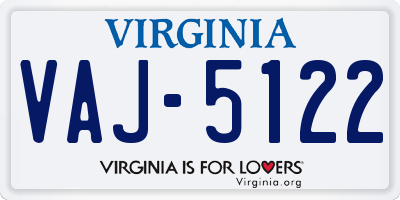VA license plate VAJ5122