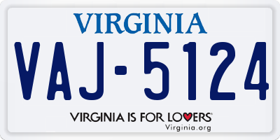 VA license plate VAJ5124