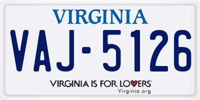 VA license plate VAJ5126