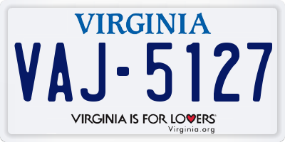 VA license plate VAJ5127