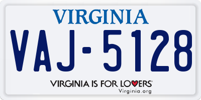 VA license plate VAJ5128