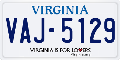 VA license plate VAJ5129