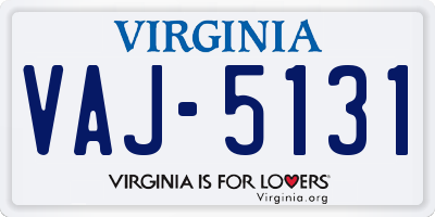 VA license plate VAJ5131