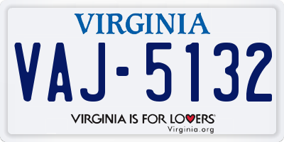 VA license plate VAJ5132
