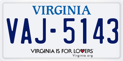 VA license plate VAJ5143