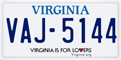 VA license plate VAJ5144