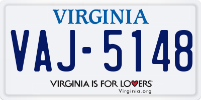 VA license plate VAJ5148
