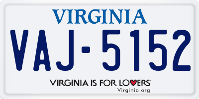 VA license plate VAJ5152